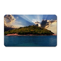 Island God Rays Sky Nature Sea Magnet (rectangular) by Celenk