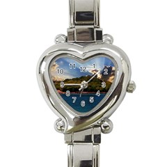 Island God Rays Sky Nature Sea Heart Italian Charm Watch by Celenk