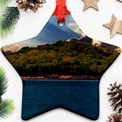 Island God Rays Sky Nature Sea Star Ornament (two Sides) by Celenk