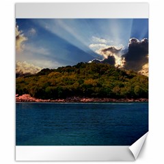 Island God Rays Sky Nature Sea Canvas 8  X 10  by Celenk