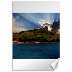 Island God Rays Sky Nature Sea Canvas 12  X 18   by Celenk