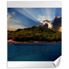 Island God Rays Sky Nature Sea Canvas 16  X 20   by Celenk