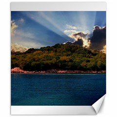 Island God Rays Sky Nature Sea Canvas 20  X 24   by Celenk