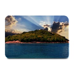 Island God Rays Sky Nature Sea Plate Mats by Celenk