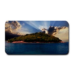 Island God Rays Sky Nature Sea Medium Bar Mats by Celenk