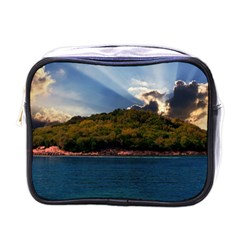 Island God Rays Sky Nature Sea Mini Toiletries Bags by Celenk