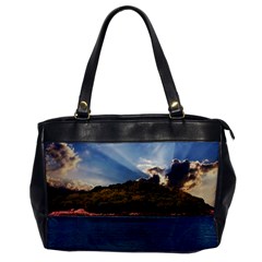 Island God Rays Sky Nature Sea Office Handbags by Celenk