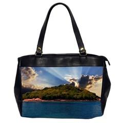 Island God Rays Sky Nature Sea Office Handbags (2 Sides)  by Celenk