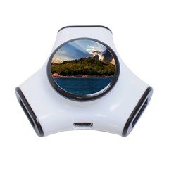 Island God Rays Sky Nature Sea 3-port Usb Hub by Celenk