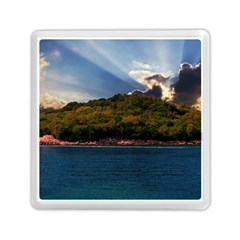 Island God Rays Sky Nature Sea Memory Card Reader (square)  by Celenk