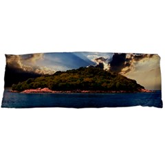 Island God Rays Sky Nature Sea Body Pillow Case (dakimakura) by Celenk