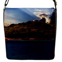 Island God Rays Sky Nature Sea Flap Messenger Bag (s) by Celenk