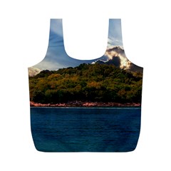 Island God Rays Sky Nature Sea Full Print Recycle Bags (m)  by Celenk