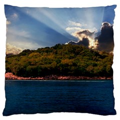 Island God Rays Sky Nature Sea Large Flano Cushion Case (two Sides) by Celenk