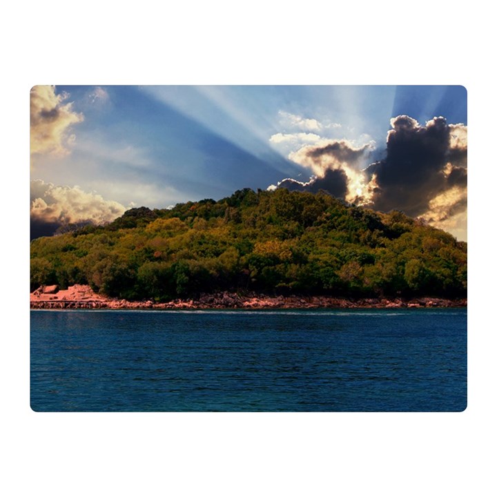 Island God Rays Sky Nature Sea Double Sided Flano Blanket (Mini) 