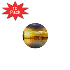 Landscape Lake Sun Sky Nature 1  Mini Magnet (10 Pack)  by Celenk