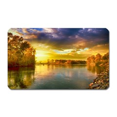 Landscape Lake Sun Sky Nature Magnet (rectangular) by Celenk