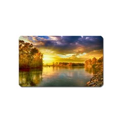 Landscape Lake Sun Sky Nature Magnet (name Card) by Celenk