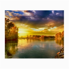 Landscape Lake Sun Sky Nature Small Glasses Cloth by Celenk