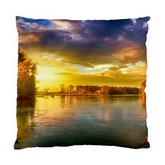 Landscape Lake Sun Sky Nature Standard Cushion Case (one Side) by Celenk