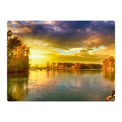 Landscape Lake Sun Sky Nature Double Sided Flano Blanket (mini)  by Celenk