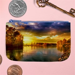 Landscape Lake Sun Sky Nature Large Coin Purse