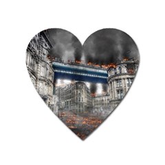 Destruction City Building Heart Magnet by Celenk