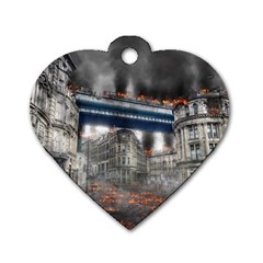 Destruction City Building Dog Tag Heart (one Side)