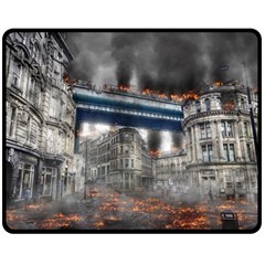 Destruction City Building Fleece Blanket (medium)  by Celenk