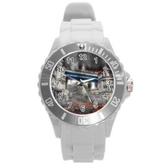 Destruction City Building Round Plastic Sport Watch (l) by Celenk