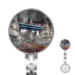 Destruction City Building Stainless Steel Nurses Watch by Celenk