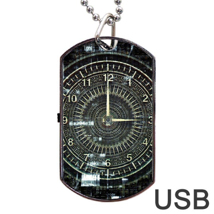 Time Machine Science Fiction Future Dog Tag USB Flash (One Side)