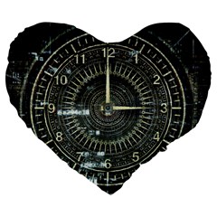 Time Machine Science Fiction Future Large 19  Premium Heart Shape Cushions by Celenk