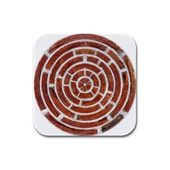 Brick Pattern Texture Backdrop Rubber Square Coaster (4 Pack)  by Celenk