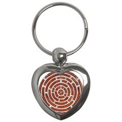 Brick Pattern Texture Backdrop Key Chains (heart)  by Celenk