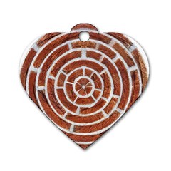 Brick Pattern Texture Backdrop Dog Tag Heart (one Side) by Celenk