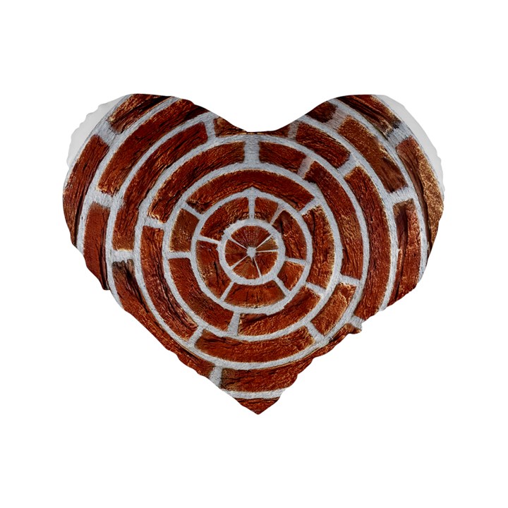 Brick Pattern Texture Backdrop Standard 16  Premium Heart Shape Cushions