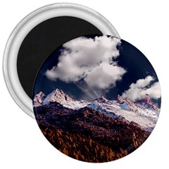 Mountain Sky Landscape Hill Rock 3  Magnets by Celenk