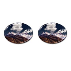 Mountain Sky Landscape Hill Rock Cufflinks (oval) by Celenk