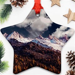 Mountain Sky Landscape Hill Rock Star Ornament (two Sides) by Celenk