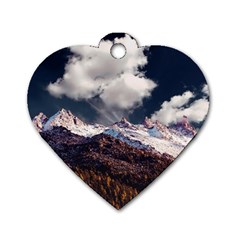 Mountain Sky Landscape Hill Rock Dog Tag Heart (one Side) by Celenk