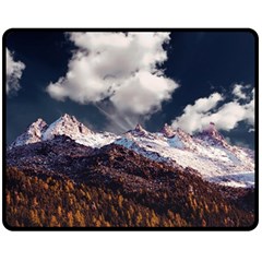 Mountain Sky Landscape Hill Rock Double Sided Fleece Blanket (medium)  by Celenk