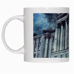 Storm Rain Lightning Weather White Mugs by Celenk