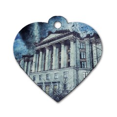 Storm Rain Lightning Weather Dog Tag Heart (two Sides) by Celenk