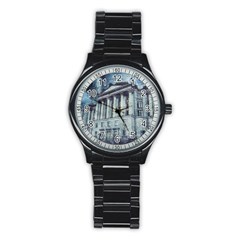 Storm Rain Lightning Weather Stainless Steel Round Watch by Celenk