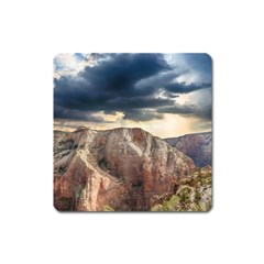 Nature Landscape Clouds Sky Rocks Square Magnet by Celenk