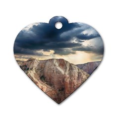 Nature Landscape Clouds Sky Rocks Dog Tag Heart (one Side)