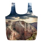 Nature Landscape Clouds Sky Rocks Full Print Recycle Bags (L)  Back