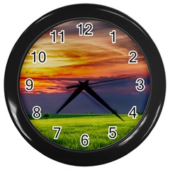 Countryside Landscape Nature Rural Wall Clocks (black) by Celenk