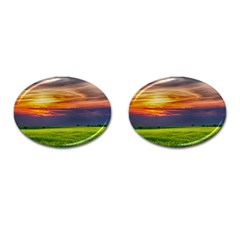 Countryside Landscape Nature Rural Cufflinks (oval) by Celenk